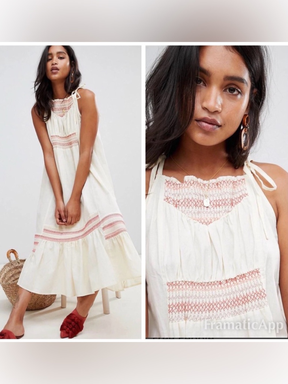 Free People Embroidered Peasant Dress - Size S